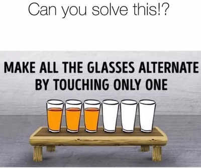 Glass Arrangement Puzzle Solution in 10 Seconds: Can You Do It?