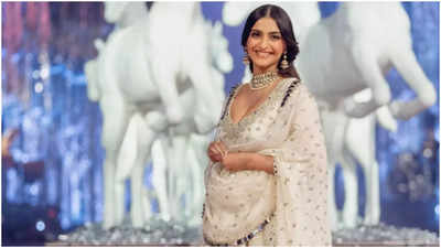 Sonam Kapoor walks the ramp for first time after giving birth to son, looks ethereal in ivory Anarkali suit