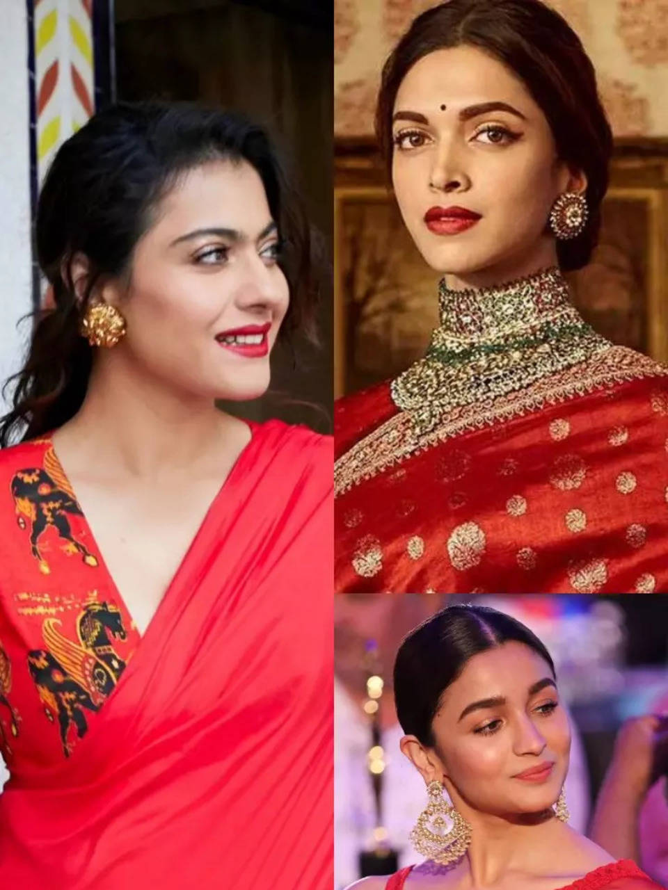 Kajol, Deepika Padukone, Alia Bhatt: Red saree look inspiration to take  from celebs for Karwa Chauth