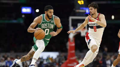 NBA: Jaylen Brown and Jayson Tatum lead Boston Celtics to dominant victory over Washington Wizards