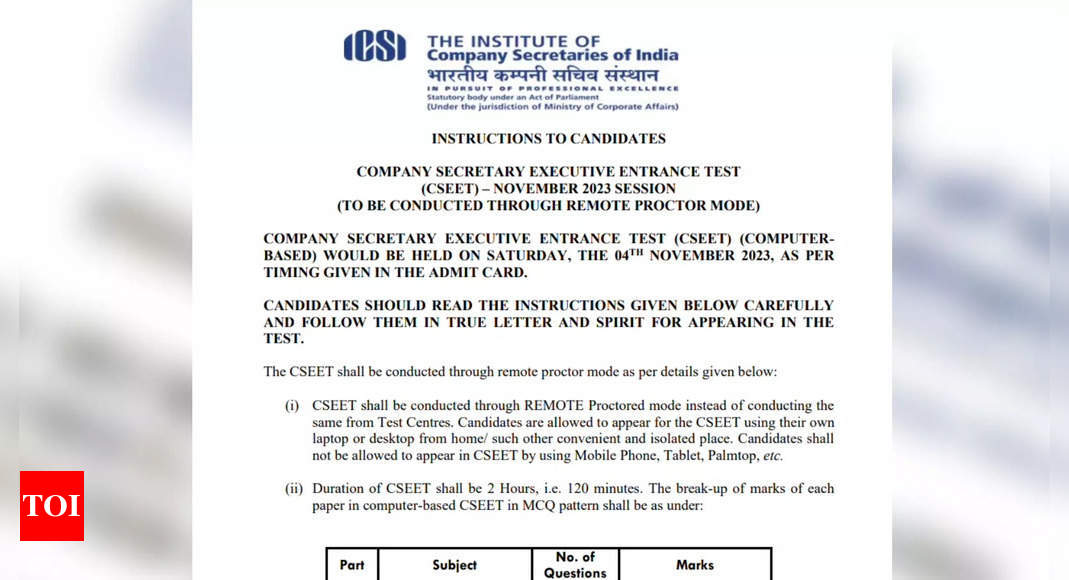 ICSI issues CSEET 2023 exam day guidelines: check important instructions |