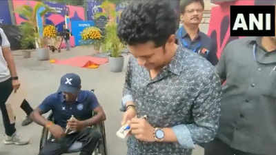 Sachin Tendulkar shares special moment with diehard fan as Wankhede gets statue of its proud son