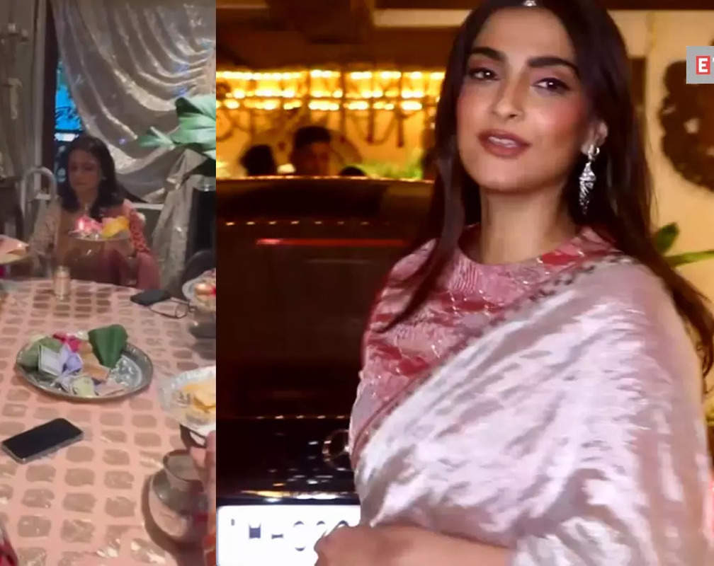
Sonam Kapoor radiates grace in embellished saree as she celebrates Karwa Chauth at father Anil Kapoor's residence
