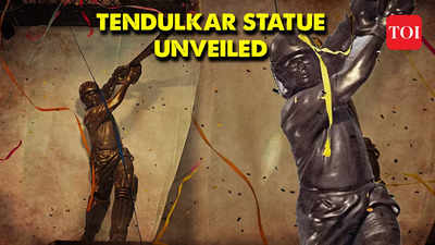 Amidst a huge fanfare, Sachin Tendulkar statue unveiled at Wankhede Stadium in grand ceremony