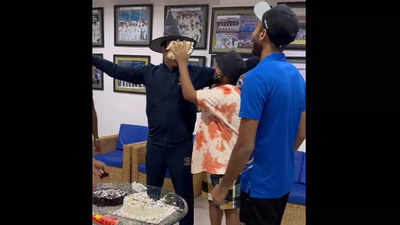 Watch: Rishabh Pant leads VVS Laxman's cake-smear birthday party