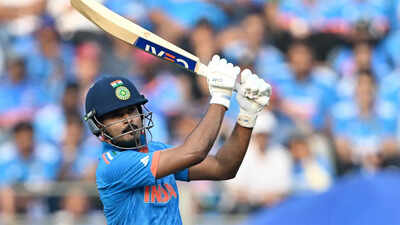 Watch: Shreyas Iyer clobbers biggest six of 2023 World Cup