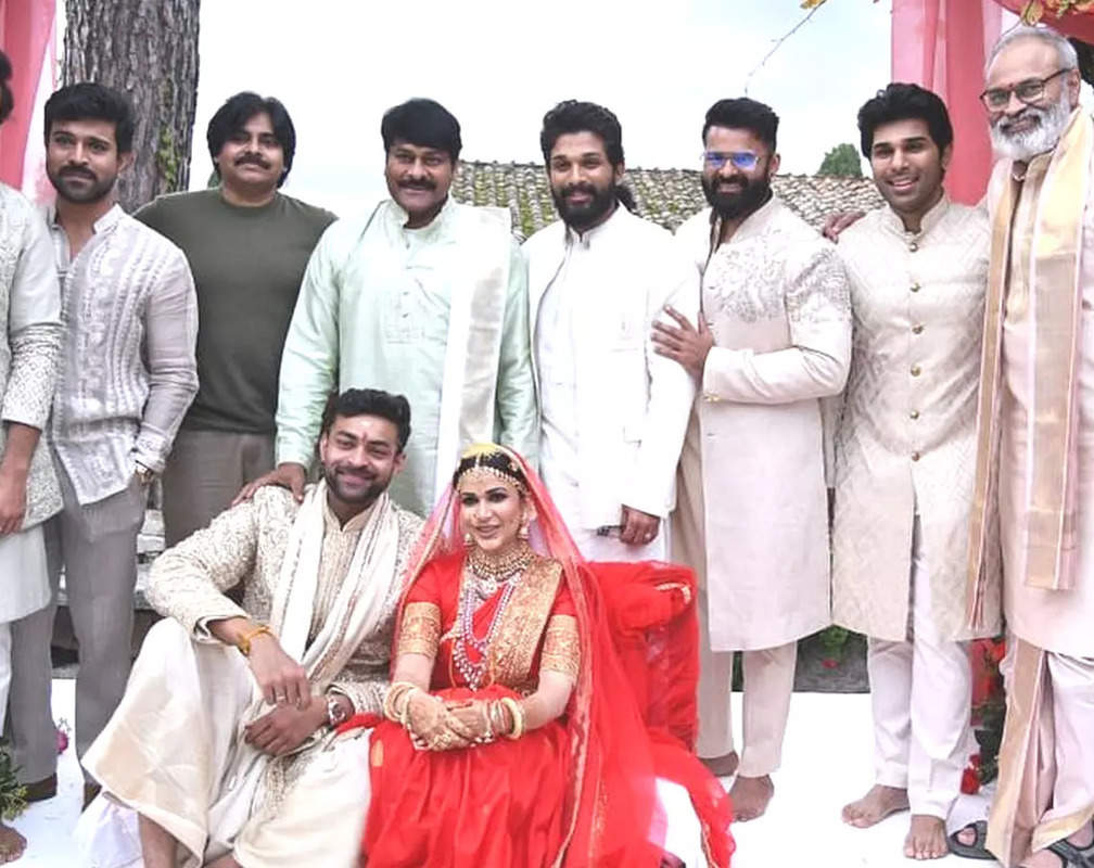 
Varun Tej and Lavanaya Tripathi are officially married! Check out this group photo featuring Chiranjeevi, Allu Arjun and others
