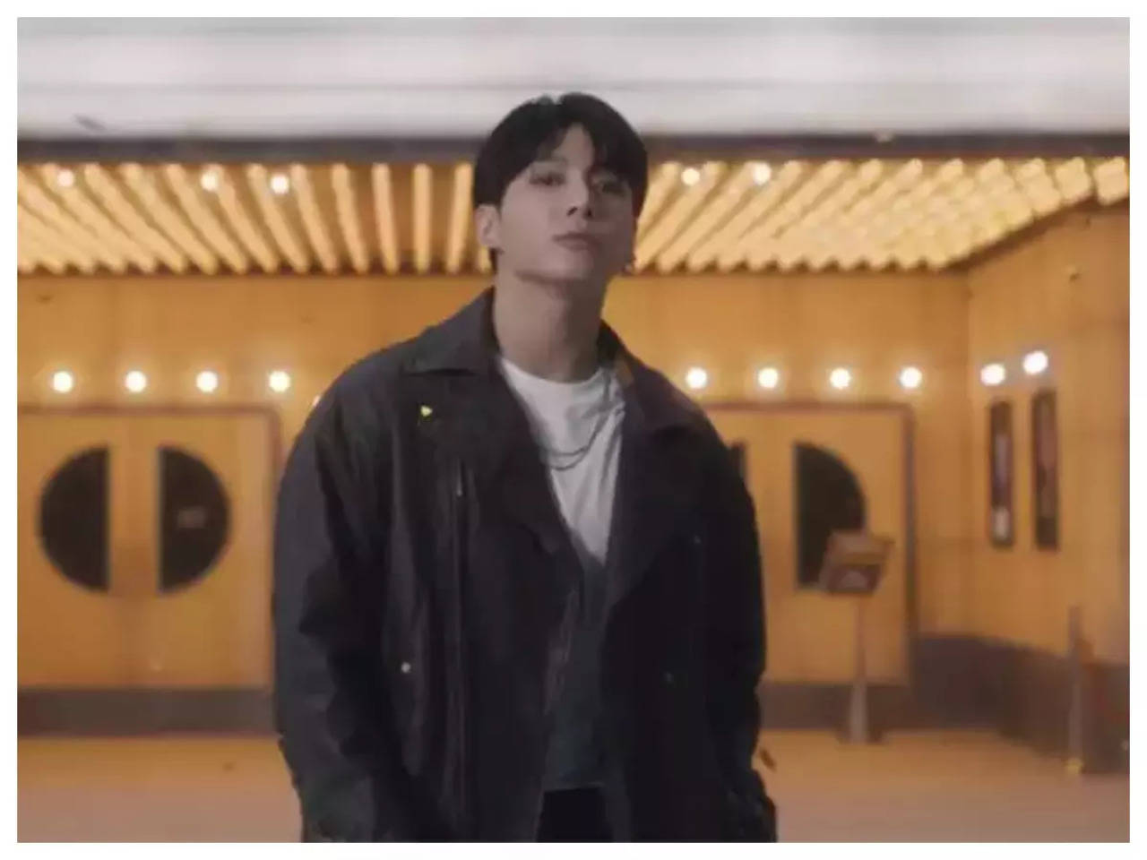 Golden Times on X: Jungkook wearing black long coat. He looks so