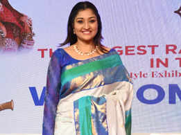 Neelima Rani looked gorgeous in a beautiful sari at Rajasthan Bazaar exhibition at Wings Convention Centre at Kilpauk in Chennai