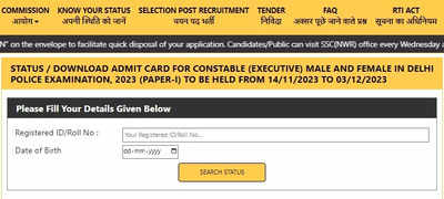 SSC Delhi Police Constable Admit Card 2023 released on ssc.nic.in, download here