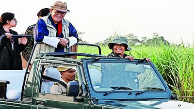 Bhutan king goes for jeep safari in Kaziranga