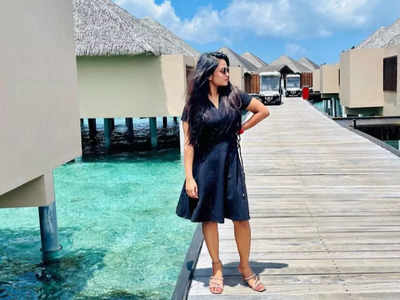 Actress Ishwarya Ravichandran enjoys a vacation with friends in Maldives