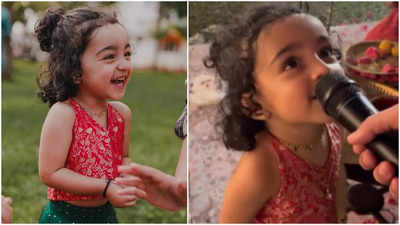 Nila delights the Internet with 'Baa Baa Black Sheep' rendition at mommy Pearle Maaney's Valaikappu