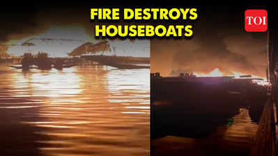 Tragedy Strikes Dal Lake: Iconic Houseboats Engulfed in Devastating Fire in Srinagar, Jammu & Kashmir