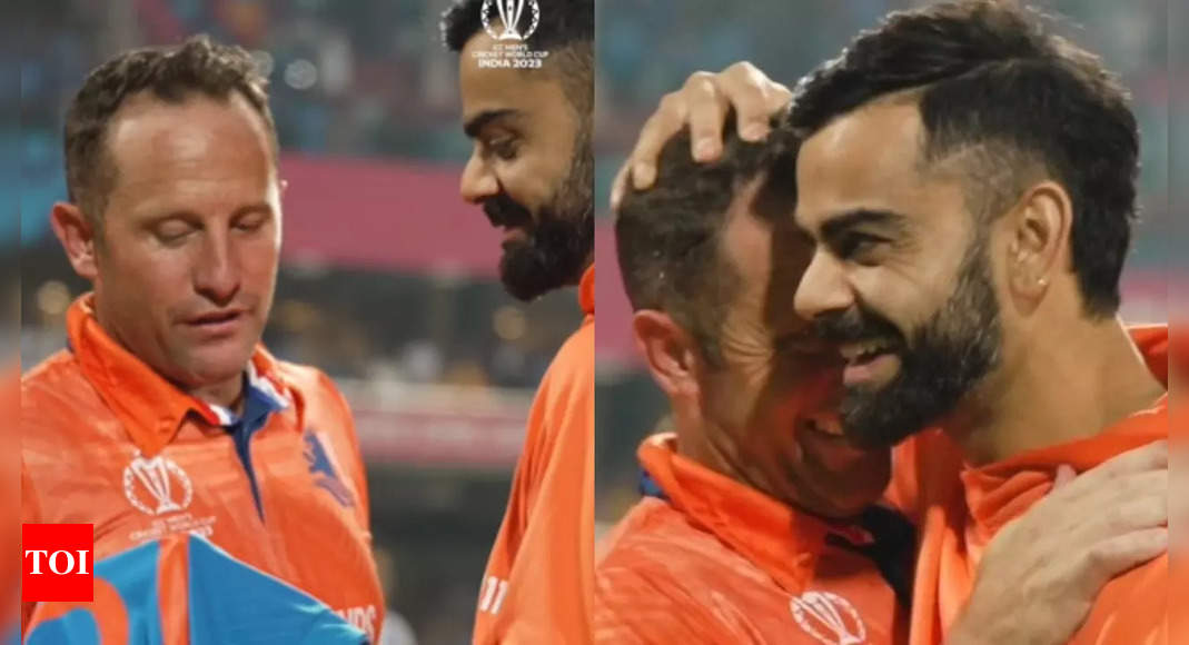 Watch: Virat Kohli gifts his jersey to Roelof van der Merwe | Cricket News – Times of India