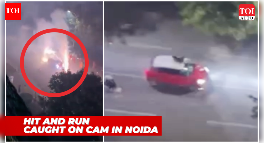 On cam: Three in ICU after Swift car runs over Noida family bursting ...