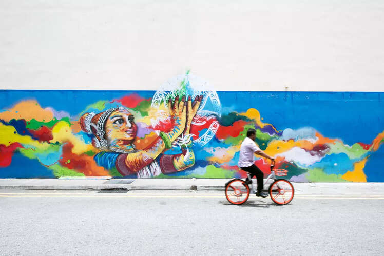 Vibrant street art and murals