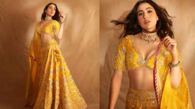 Sara Ali Khan channels her inner Jodha in a stunning yellow lehenga, radiates princess vibes