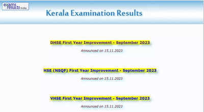 Kerala plus one improvement exam result 2023 announced @ keralaresults.nic.in; Direct link here