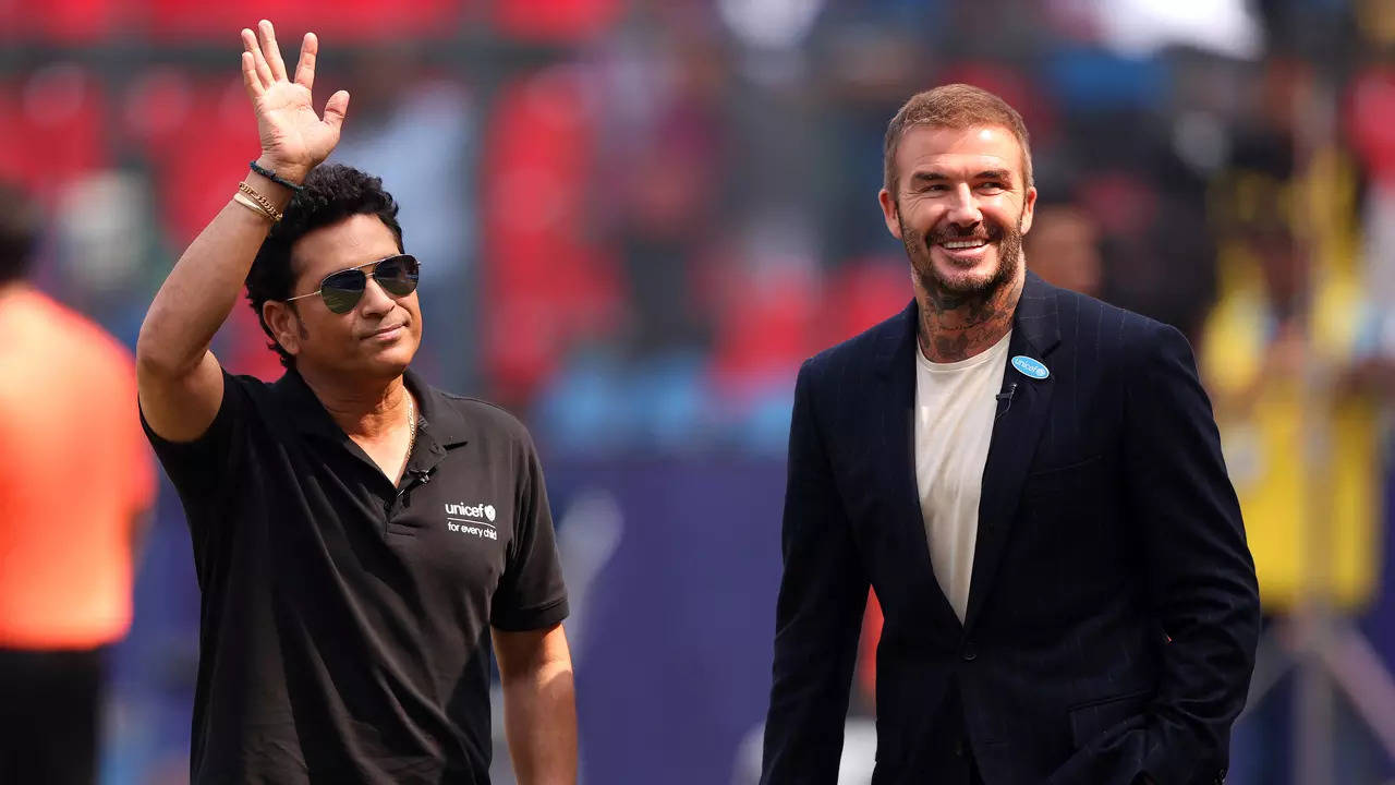 ODI World Cup 2023 IND vs NZ Semi Final: David Beckham and Sachin Tendulkar  attend India vs New Zealand semifinal