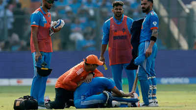 Shubman Gill walks off retired hurt during World Cup semi-final clash against New Zealand