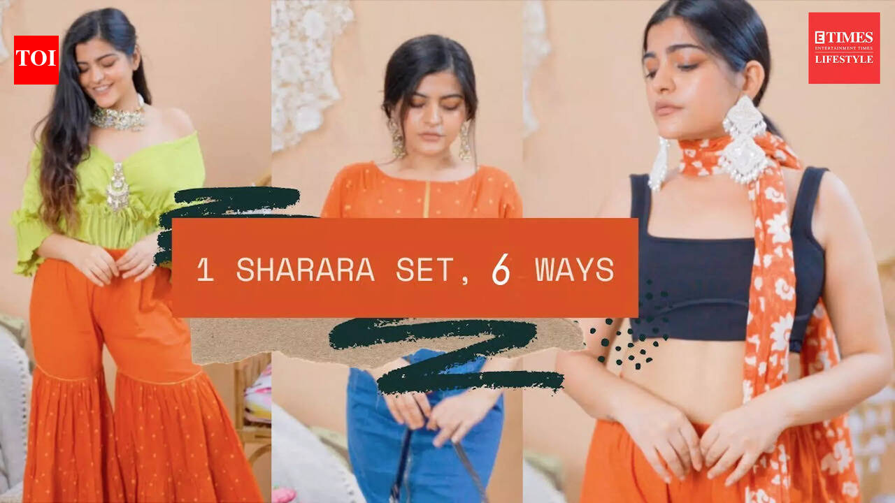 Styling a Sharara Set in 6 different ways #UpcyclewithKritika
