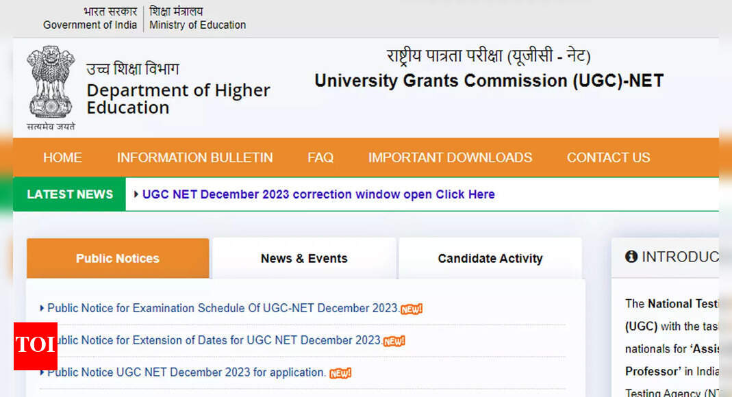 UGC NET December 2023 subject-wise exam schedule released at nta.ac.in, download here