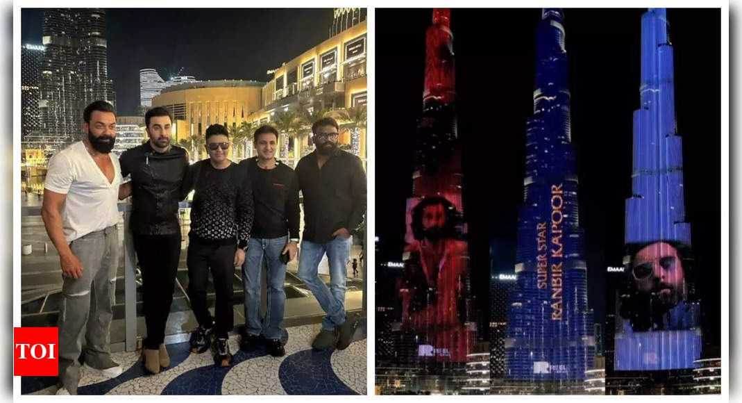 Ranbir Kapoor, Bobby Deol and team ‘Animal’ take over Dubai; film’s trailer lights up Burj Khalifa – WATCH – Times of India