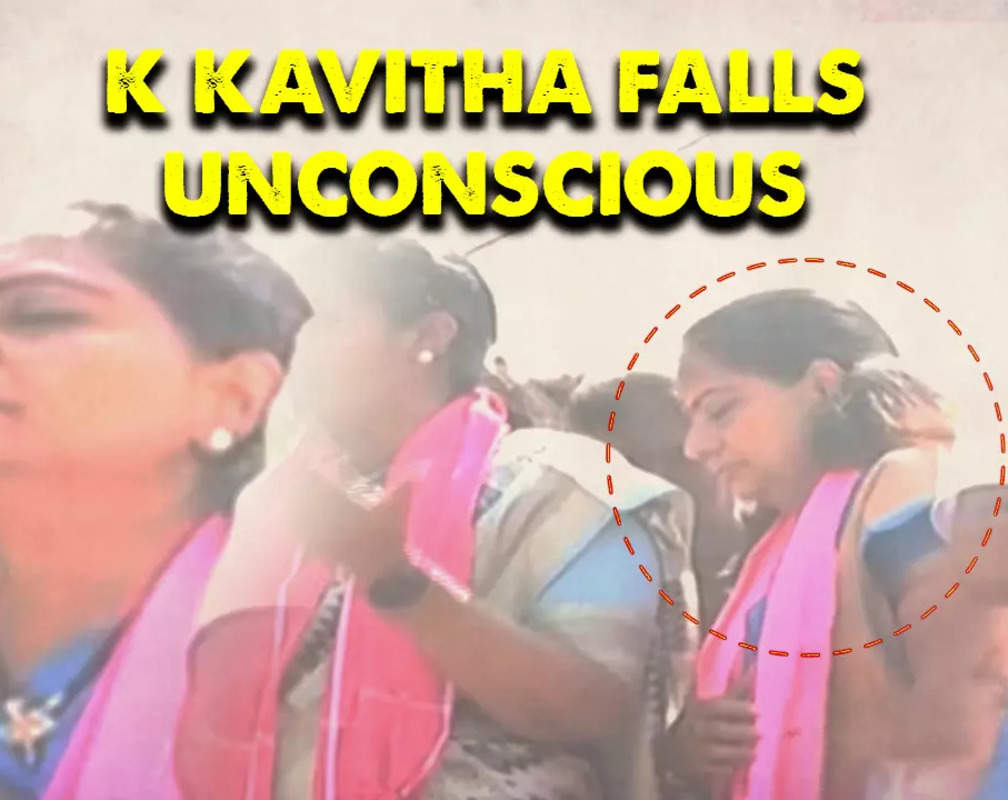 
Caught on camera: K Kavitha collapses during roadshow in Telangana
