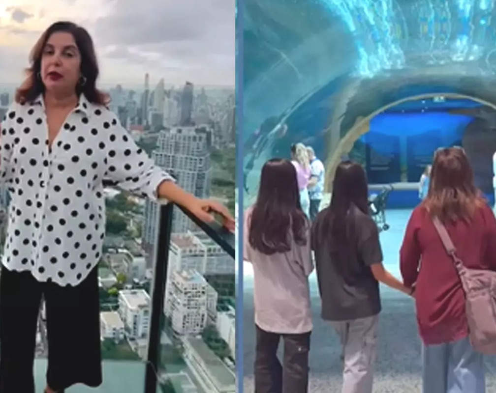 
Farah Khan takes a trip to the sea world in Abu Dhabi with her triplets
