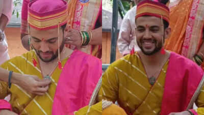 Prasad Jawade wears wife Amruta Deshmukh's name locket as a modern Mangalsutra, see picture