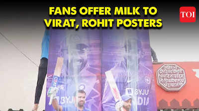 ICC World Cup: Pune fans' devotion, milk offered to Virat Kohli and Rohit Sharma posters
