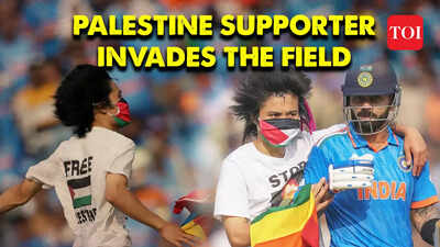Security Breach at Modi Stadium: Gaza takes center stage as Palestine fan invades to hug Virat Kohli
