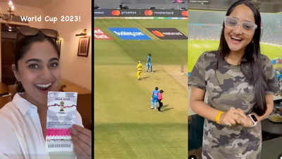 Sa Re Ga Ma Pa Li'l champs host Mrunmayee Deshpande and actress Aditi Dravid share glimpses of India Vs Australia World Cup finale from Narendra Modi stadium