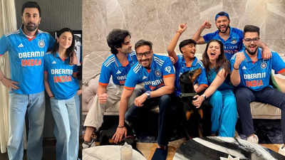 Ranbir Kapoor-Alia Bhatt, Ajay Devgn-Kajol: Celebs cheer for India in Team India jerseys!