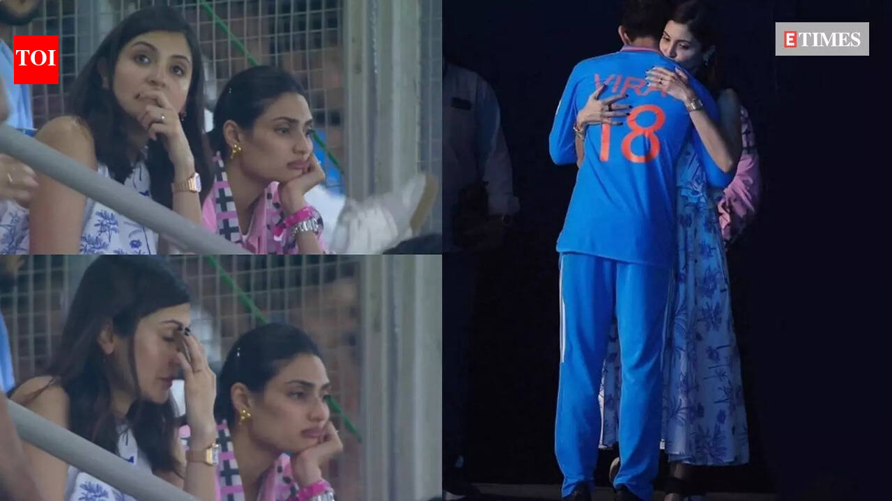 Anushka Sharma hugs Virat Kohli after the World Cup final loss against ...
