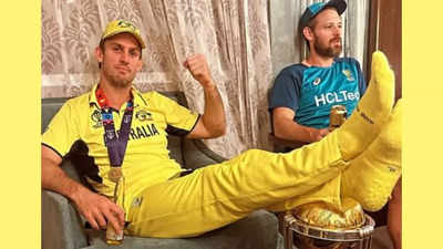Mitchell Marsh rests his legs on World Cup trophy, picture goes viral