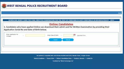 WB Police Constable Final Exam Admit Card 2022 Released on wbpolice.gov.in; Direct Link