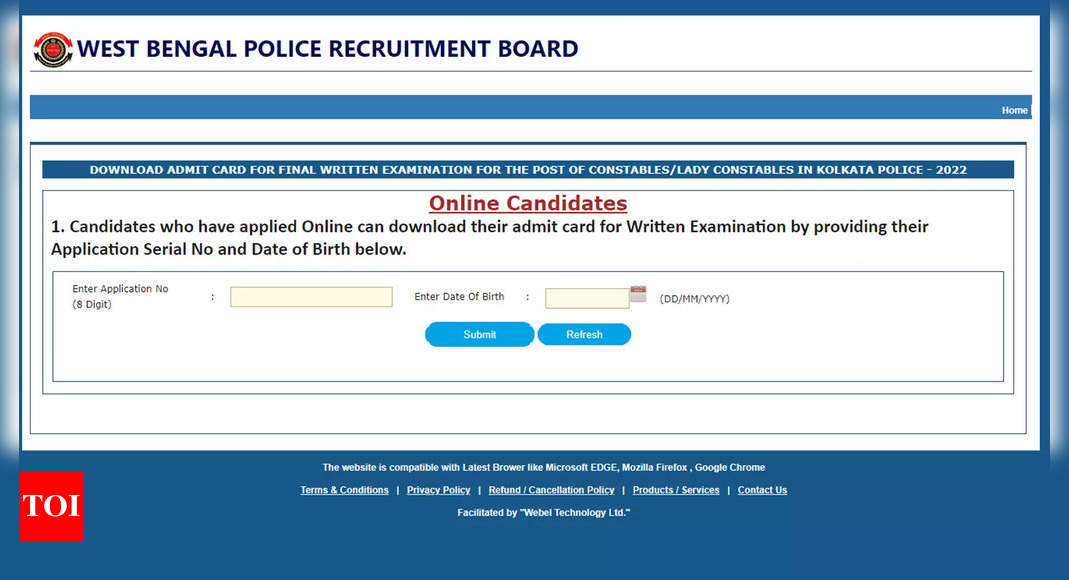 WB Police Constable Final Exam Admit Card 2022 Released on wbpolice.gov.in; Direct Link