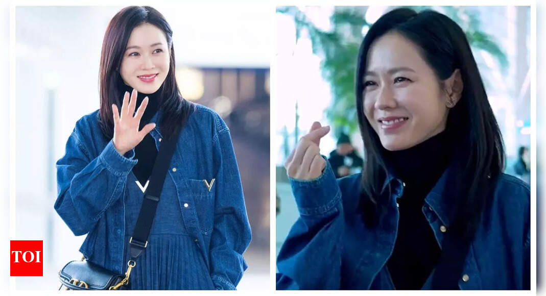 Son Ye Jin stuns in an all-denim look as heads to New York for an event -  watch video - Times of India