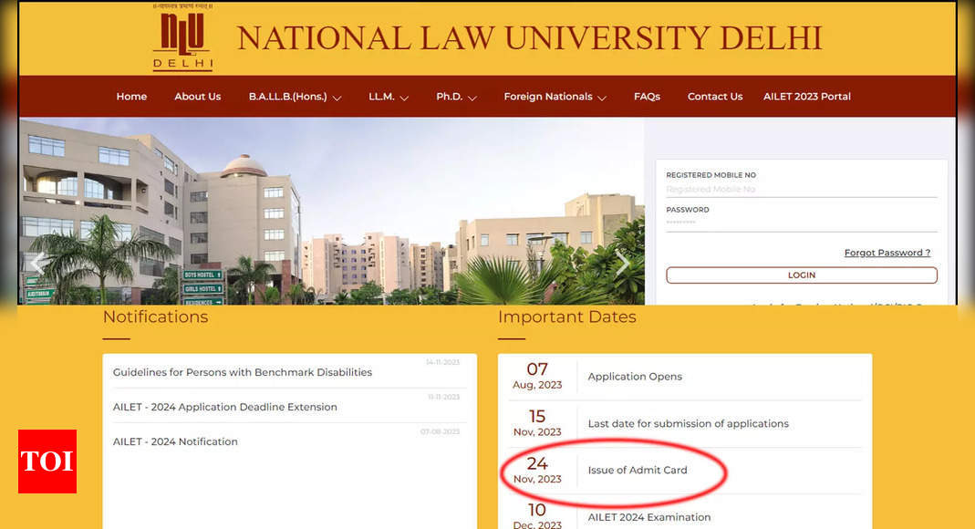 NLU Delhi Releases AILET 2024 Admit Card On Nationallawuniversitydelhi ...