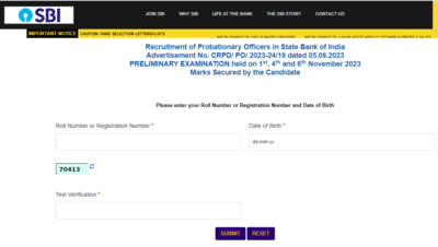 SBI PO Prelims Result 2023 declared at sbi.co.in, direct link here