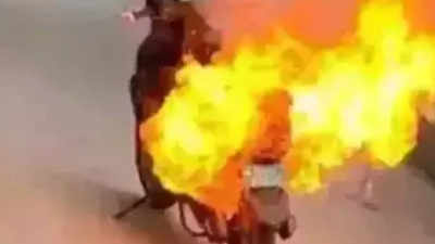 Woman engulfed by scooter fire dies while onlookers make videos