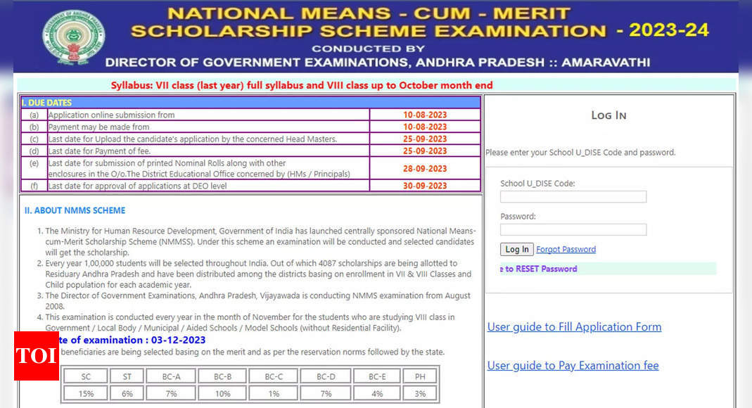 Andhra Pradesh NMMS 2023: Hall Tickets Released for Scholarship Exam |