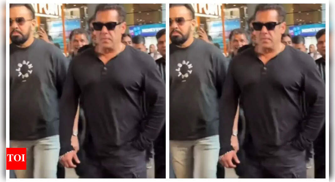 Salman Khan's bodyguard pushes a fan aside after he breaches security ...