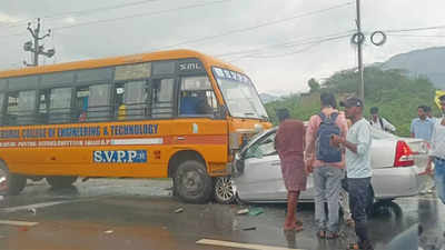4 dead, 1 injured in bus-car collision in Andhra Pradesh's Tirupati district