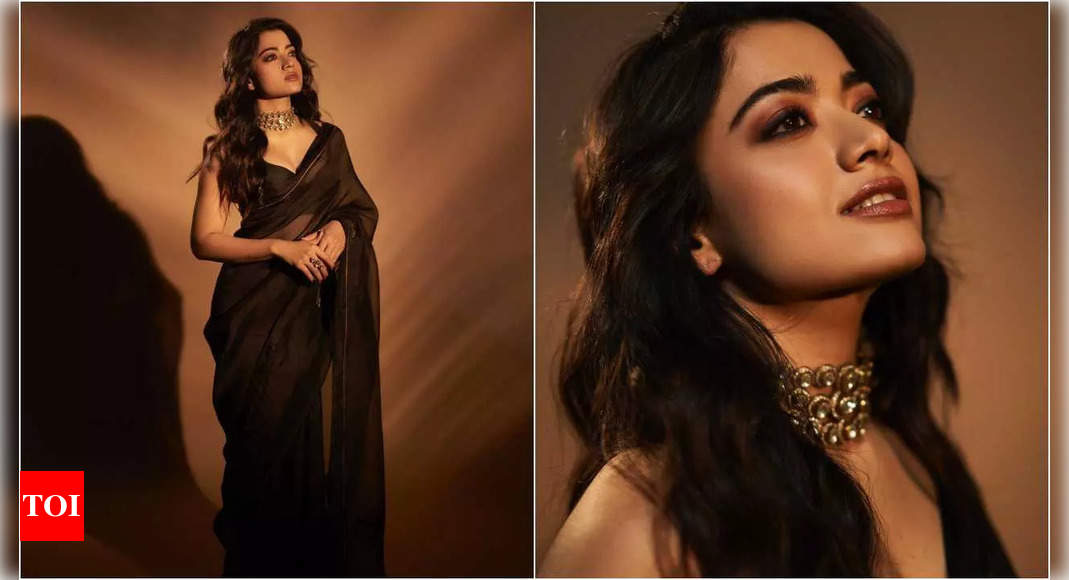 So Expensive: Rashmika Mandanna radiates glamour in a mesmerising black saree which costs about Rs 80k | Hindi Movie News