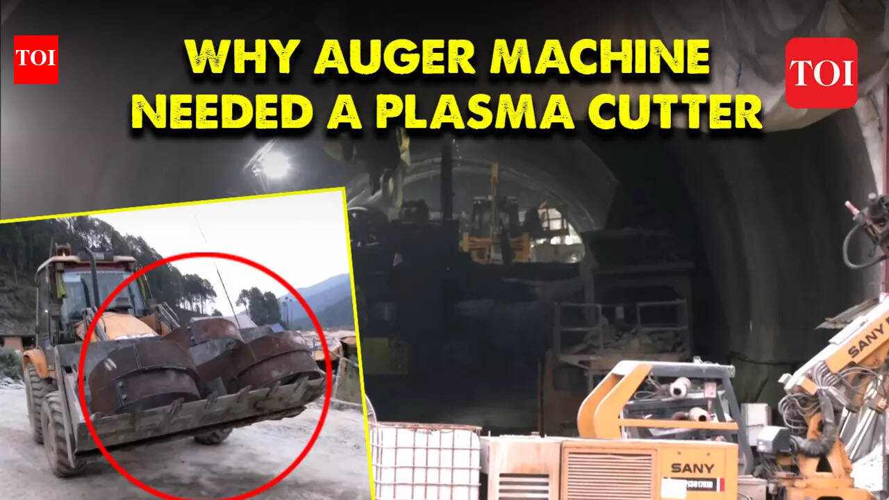 Uttarkashi Tunnel Collapse: Stuck part of American Auger Machine cut ...