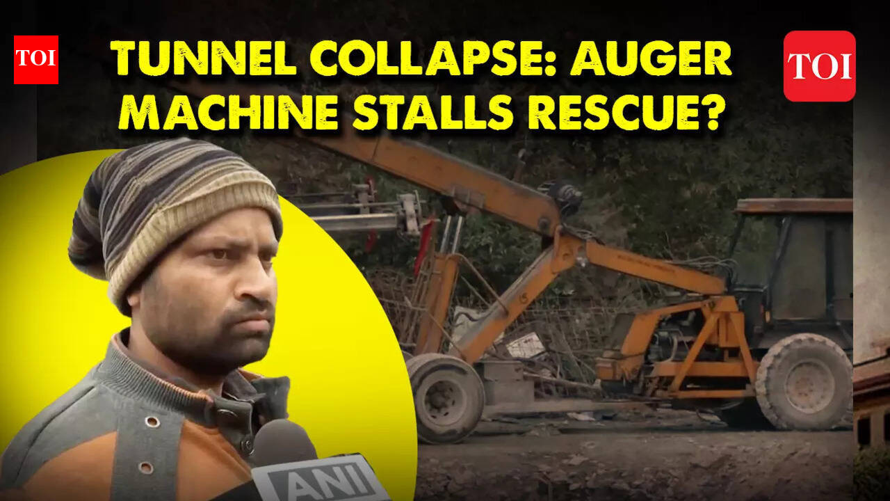 Uttarkashi Tunnel Collapse: Is Auger Machine stuck inside tunnel main ...