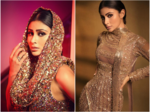 Mouni Roy's penchant for shimmery golden ensembles in stunning pictures